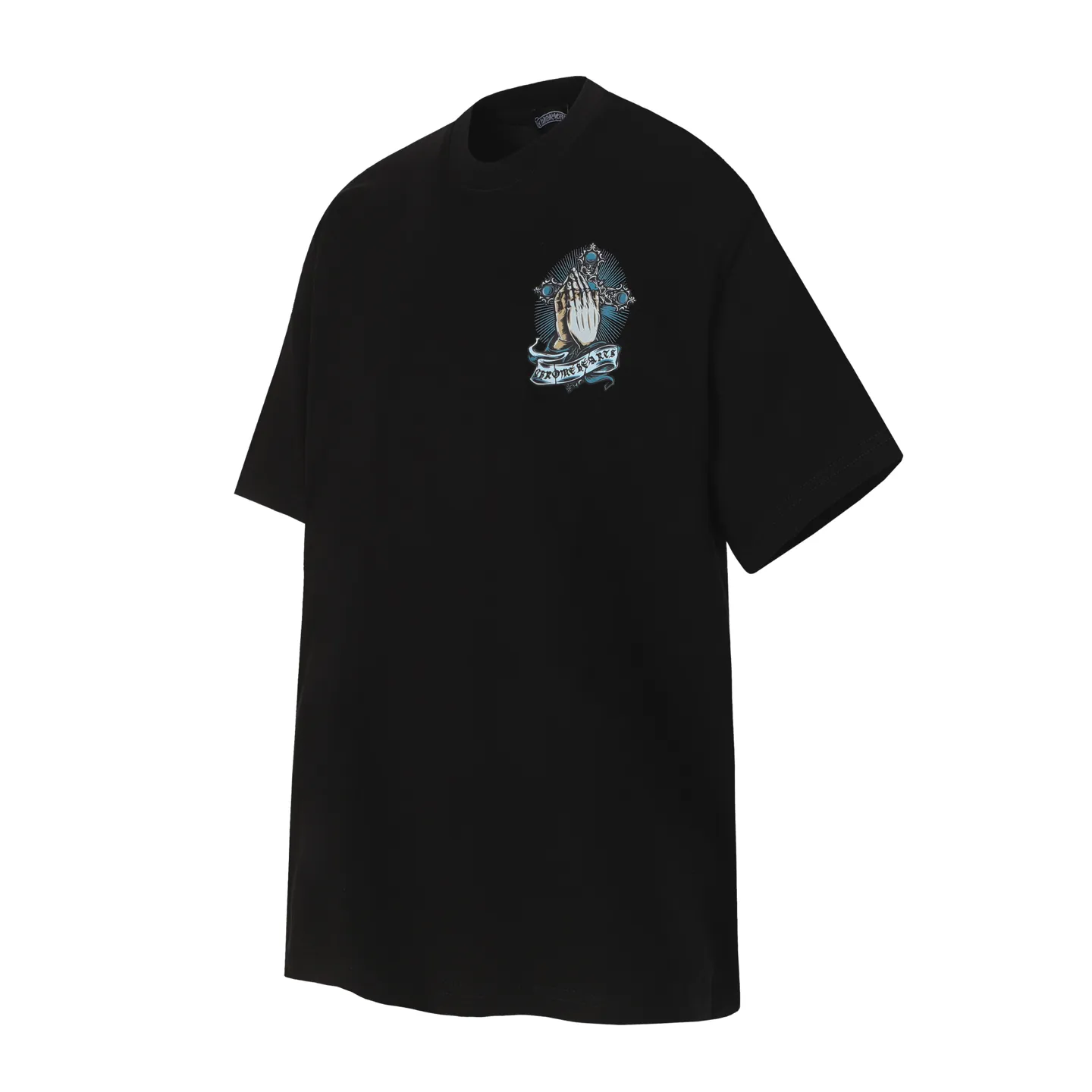 P150 -Chrome Hearts/Chrome Heart Devil's Hand Cross Letter Printed Short Sleeve T-shirt -High weight, high density and high quality. The wool is soft, delicate and skin-friendly. It feels soft and silky. It has excellent warmth and skin-friendly properties.